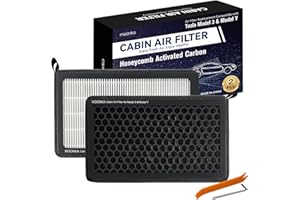 MOONKA Cabin Air Filters 2 Pack for Tesla Model 3 Model Y (2016-2025) with Activated Carbon Dual layer Air Filter Replacement for Tesla Model Y Model 3