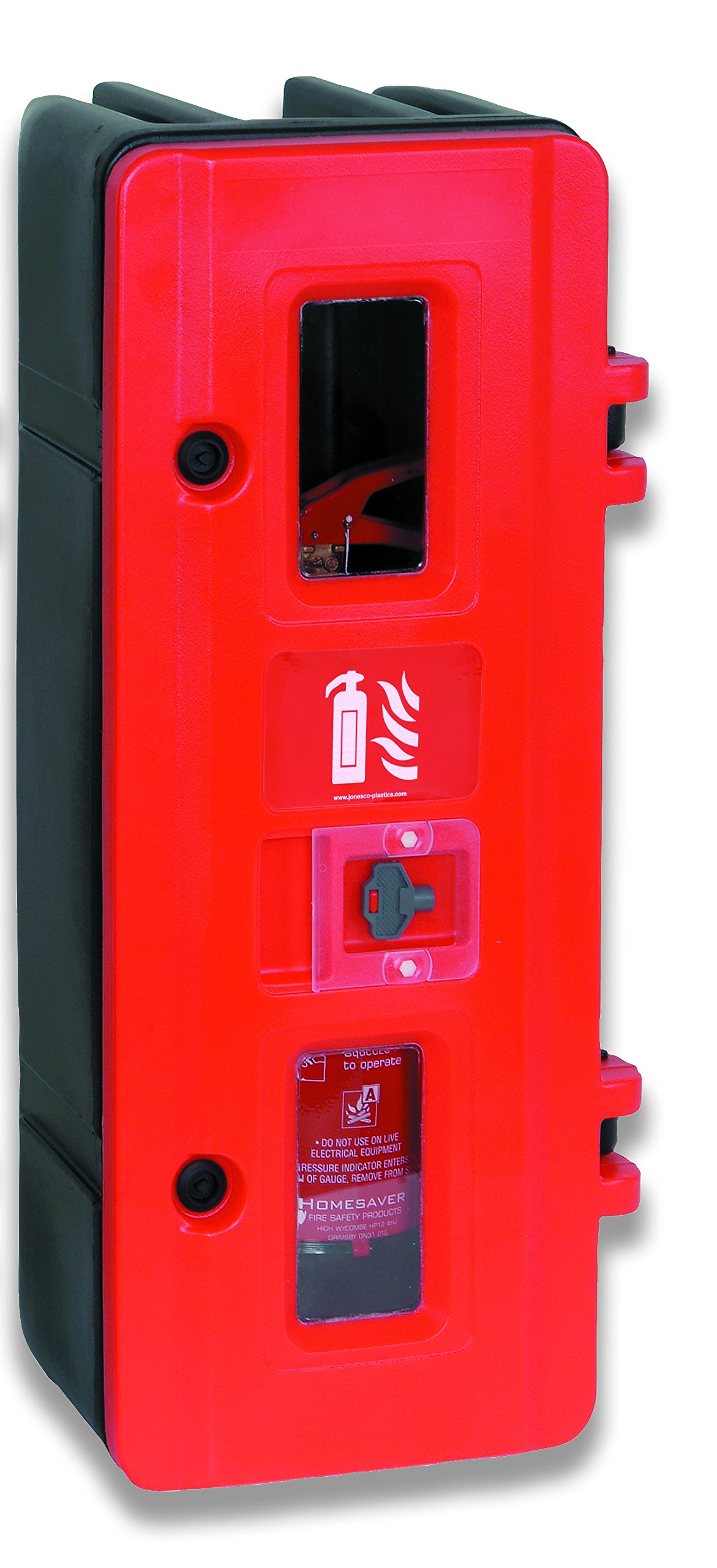 Jonesco HS70K Single Extinguisher Cabinet with Key Lock, 6/9 kg, Red