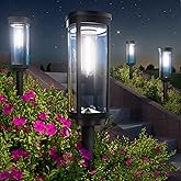 BITPOTT Bright Solar Pathway Lights Outdoor, 8 Pack Solar Garden Lights for Outside Waterproof IP65, Auto On/Off Outdoor Light for Yard Garden Lawn Walkway Driveway Landscape Lighting