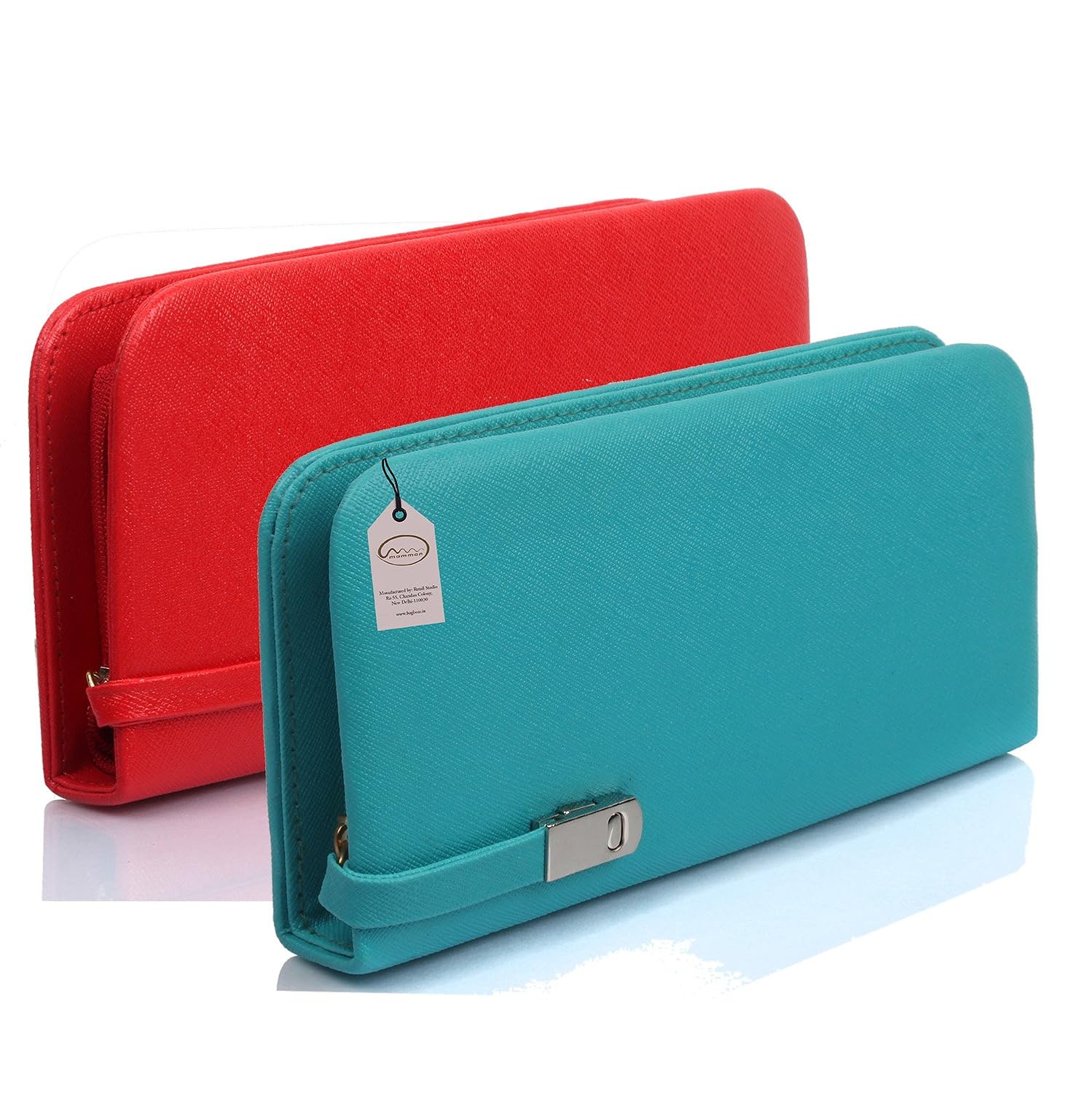 mammon women's wallet clutch combo of 2 (multicolor,magnet-ar)