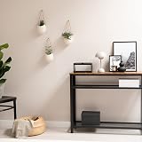 Kazai Ellie Wall Planters 3 Piece Cream Matte Ceramic Hanging Pots view 4