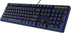SteelSeries Apex M400 Illuminated Mechanical Gaming Keyboard - Linear Switch - Blue LED Backlit - Media Controls - Steel Back Plate