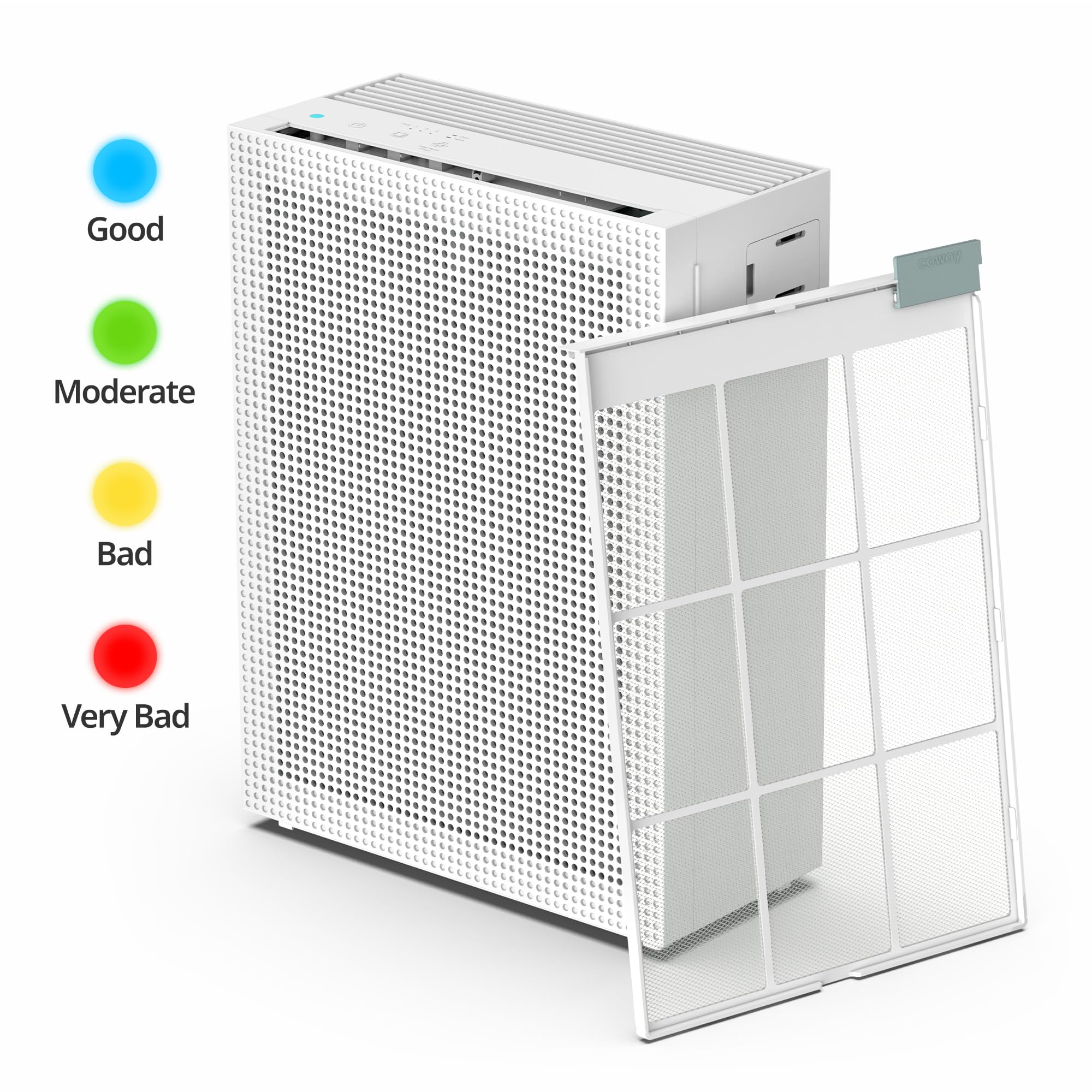 COWAY Air Purifiers for Home Bedroom up to 1,035ft² with Washable Filter, True HEPA Filter for Smoke, Pollen, Dander, Smell Air Purifier with Air Quality Monitor, Auto Mode, 3yr Warranty, 150, White