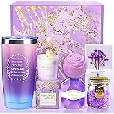 Birthday Gifts for Women, Valentines Day Gifts for Her, Wife, Girlfriend, Coworker, Grandma, Bestie, Romantic Purple Self Care Spa Relaxation Baskets Gift Set Idea for Her Anniversary