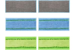 Extolife 6 Pack M6 Pads for iRobot Braava Jet m6 (6110) (6012) (6112) (6113) Ultimate Robot Mop, 2 Pack Gray Washable Wet Mopping Pads and 4 Pack Microfiber Deep Clean Wet Pads (Blue*2, Green*2)