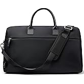 July Carry All Split Weekender - Stylish Carry On Bag for Personal & Work, Zipped Pockets & Pass-Through Band, Weekender Bag, Travel Bag Flight Approved, Clamshell Opening - 28L, Midnight Black