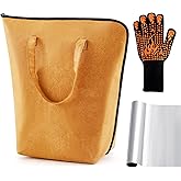 Tioncy 3 Pcs BBQ Blanket Set, BBQ Blanket for Resting Meat Heat Resistant Meat Resting Bag with Gloves, Aluminum Foil, Waterproof Insulated Bag for Outdoor Cooking, Camping Gifts for Men Dad Husband