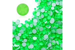 Meibite Neon Green Flatback Rhinestones, Glass Rhinestones for Nail Art and Craft, Glue Fix, Loose Crystal Gemstones(Neon Green, SS20, 1440pcs, 4.6-4.8mm)