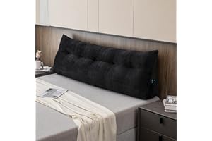 ZOEMO Large Bolster Triangular Headboard Wedge Backrest Positioning Support Bed Rest Reading Pillows Headboard Wedge Pillows for Day Bed Bunk Bed with Removable Cover,Queen (59x8x20 Inches)