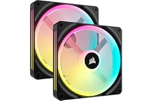 Corsair iCUE LINK QX140 RGB 140mm Magnetic Dome RGB Fans - Double Fan Starter Kit with iCUE LINK System Hub - Black