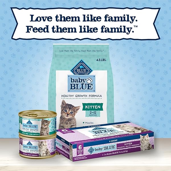 BLUE BUFFALO BABY BLUE NATURAL GRAIN-FREE DRY FOOD FOR KITTENS, HEALTHY GROWTH FORMULA WITH DHA, HIGH-PROTEIN SAVORY CHICKEN RECIPE, 4.5-LB. BAG