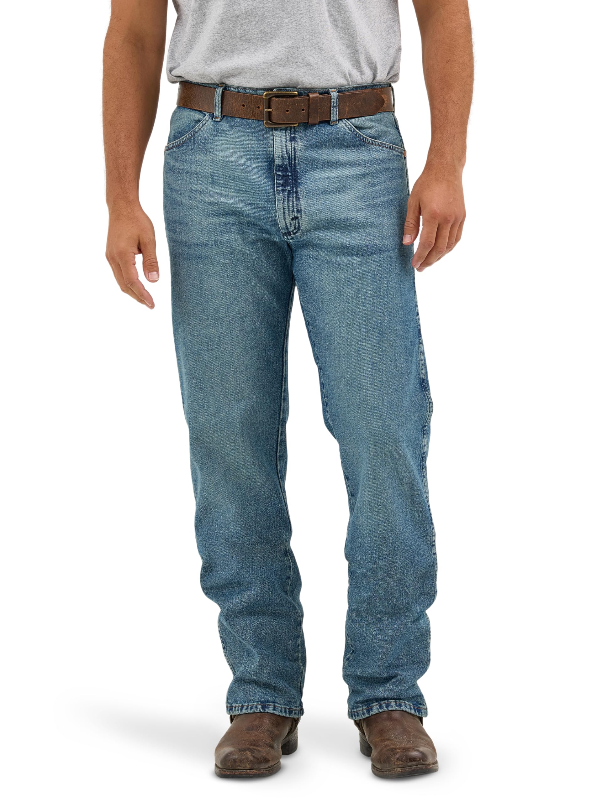 Wrangler Mens Cowboy Cut Original Fit Active Flex Jeans, Faded Tint, 38 x 34 Image