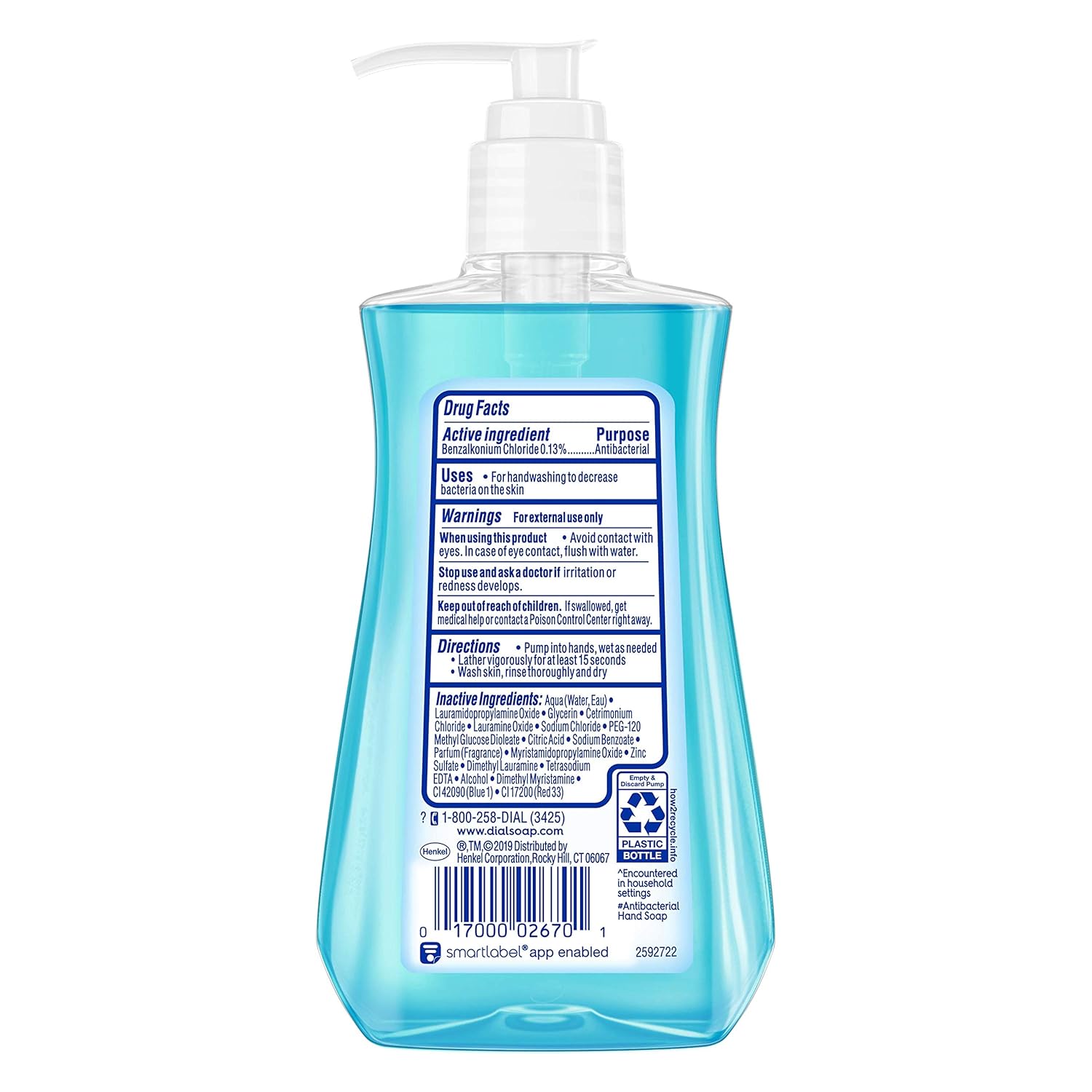 Dial Antibacterial Liquid Hand Soap, Spring Water, 7.5 Fl Oz (Pack of 1) : Hand Washes : Beauty