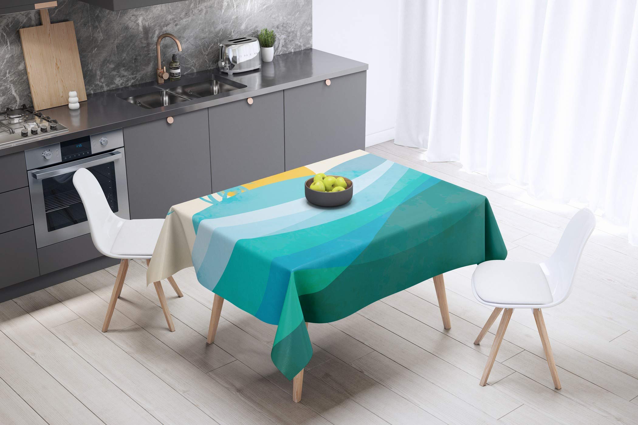 Bonamaison Kitchen Decoration, Tablecloth, 140cm x 140cm - Designed and Manufactured in Turkey