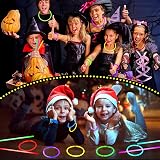 DELEE 200Pcs Glow Sticks Glow Party Pack Neon Bracelets Connectors view 6