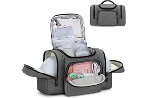 BAFASO Wearable Breast Pump Bag Compatible with Elvie Breast Pump or Momcozy S12 Pro, Tote for Wearable Breast Pump and Extra Parts (Patent Pending), Gray
