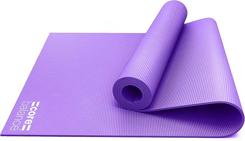 Core Balance Purple 6mm Yoga Mat with Strap Non-Slip 173x61cm
