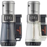 Firebird Afterburner Triple Jet Flame Lighter 2-Pack &ndash; Windproof Torch, Durable High-Performance Design at a Great Value, Adjustable Flame &amp; Fuel Window (Ships Empty) (Black + Clear)
