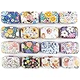 Framendino, 5 Pack Mini Flower Trinket Coin Box Floral Storage Containers with Lids for Jewelry Case (Random Color)