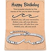 RAYSTAR Birthday Gifts for Women, Through The Waves of Life Bracelet - Gifts for Friend Sister Daughter Mom Grandma