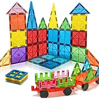 100PCS Magnetic Tiles Magnetic Blocks for Kids 3-5 6-8 8-10 Construction STEM Learning Resources Magnet Building Blocks Toddl