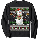 Golf Ball Snowman Ugly Christmas Sweater Funny Golfer Xmas Sweatshirt