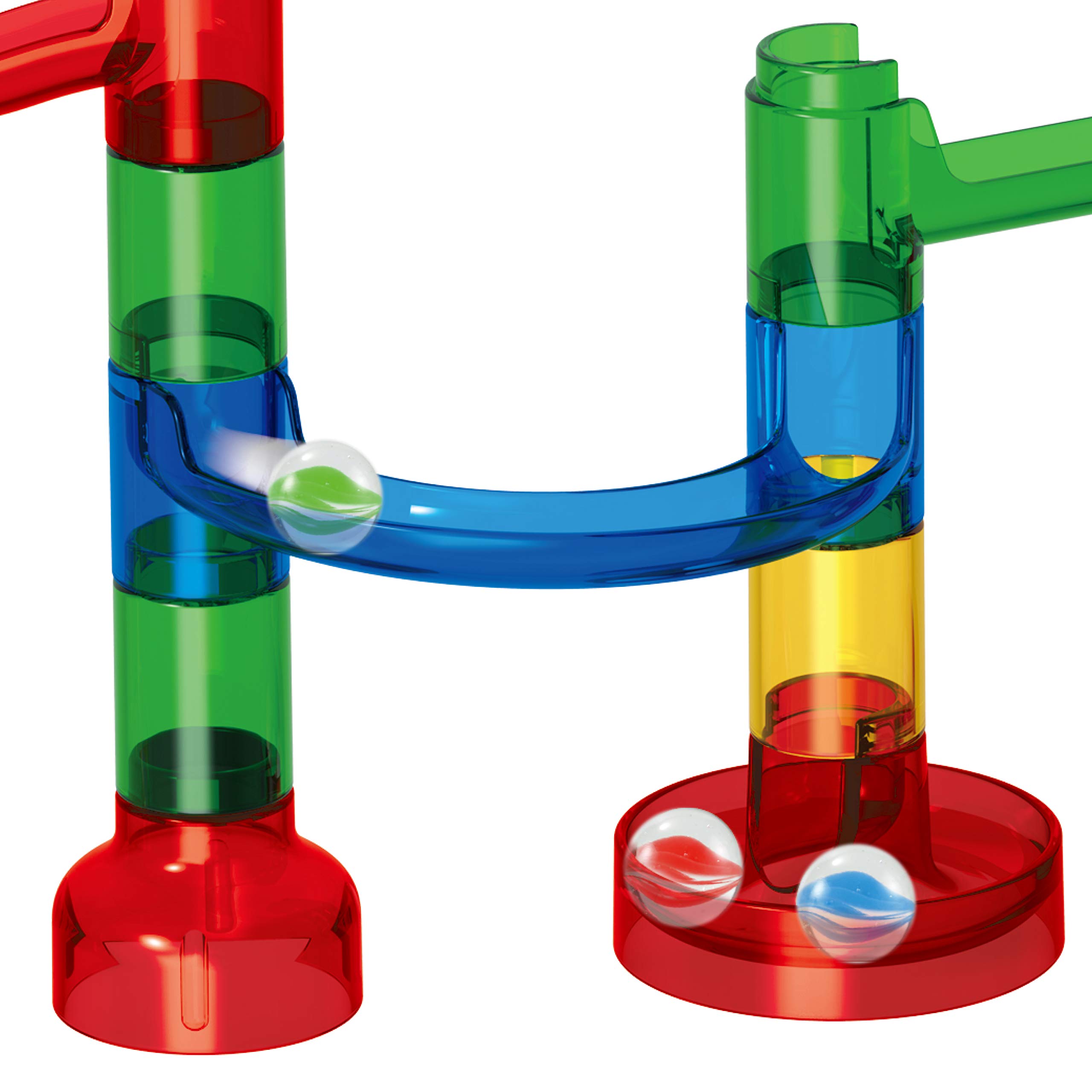 JOYIN 150Pcs Glowing Marble Run- Construction Building Blocks Toys with 5 Glow in The Dark Glass Marbles, STEM Educational Building Block Toy, Gift for Christmas