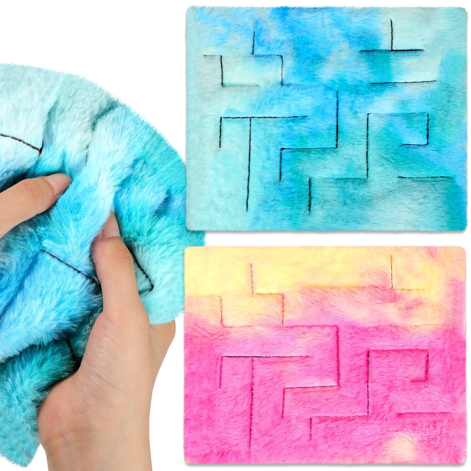 Photo 1 of Frienda 2 Pack Marble Maze Mat Fidget Tactile Sensory Toys Stress Relief Toys Relief Anxiety Calming Mats for School Classroom Reduce Stress Anxiety Improve Focus(Vivid Style,8.7 x 6.3 Inch)