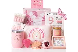 9th Birthday Gifts for Girls,Happy 9th Birthday Gift Ideas Set for Her,Cute Unique Turning to 9 Year Old BD Bdy Basket Presen