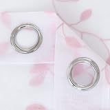 Deconovo Top Ring Leaf Embroidery Net Curtains 2 Panels Pink 55x72 Drop view 4