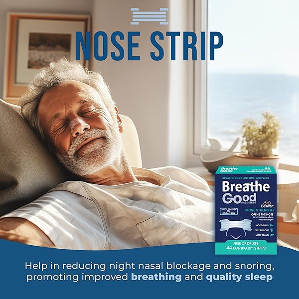 44 STRONG NASAL STRIPS – CLEAR EXTRA STRENGTH NOSE STOP SOLUTION UNISEX SENSITIVE SKIN BETTER BREATHE SLEEPING AID RIGHT LEFT PASSAGE INFLOW RITE (44 COUNT)