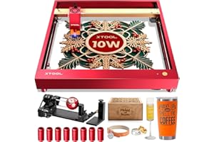 MAKEBLOCK xTool D1 Pro 10W Laser Engraver 4-in-1 Rotary Roller Kit for Glass Tumbler Ring, Laser Engraving Machine, Laser Engraver and Cutter Machine for Wood, Metal, Acrylic,Leather