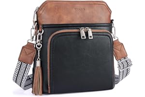 Roulens Crossbody Purse for Women Vegan Leather Medium Crossbody Wallet Bag for Travel Women Shoulder Handbags with Tassel