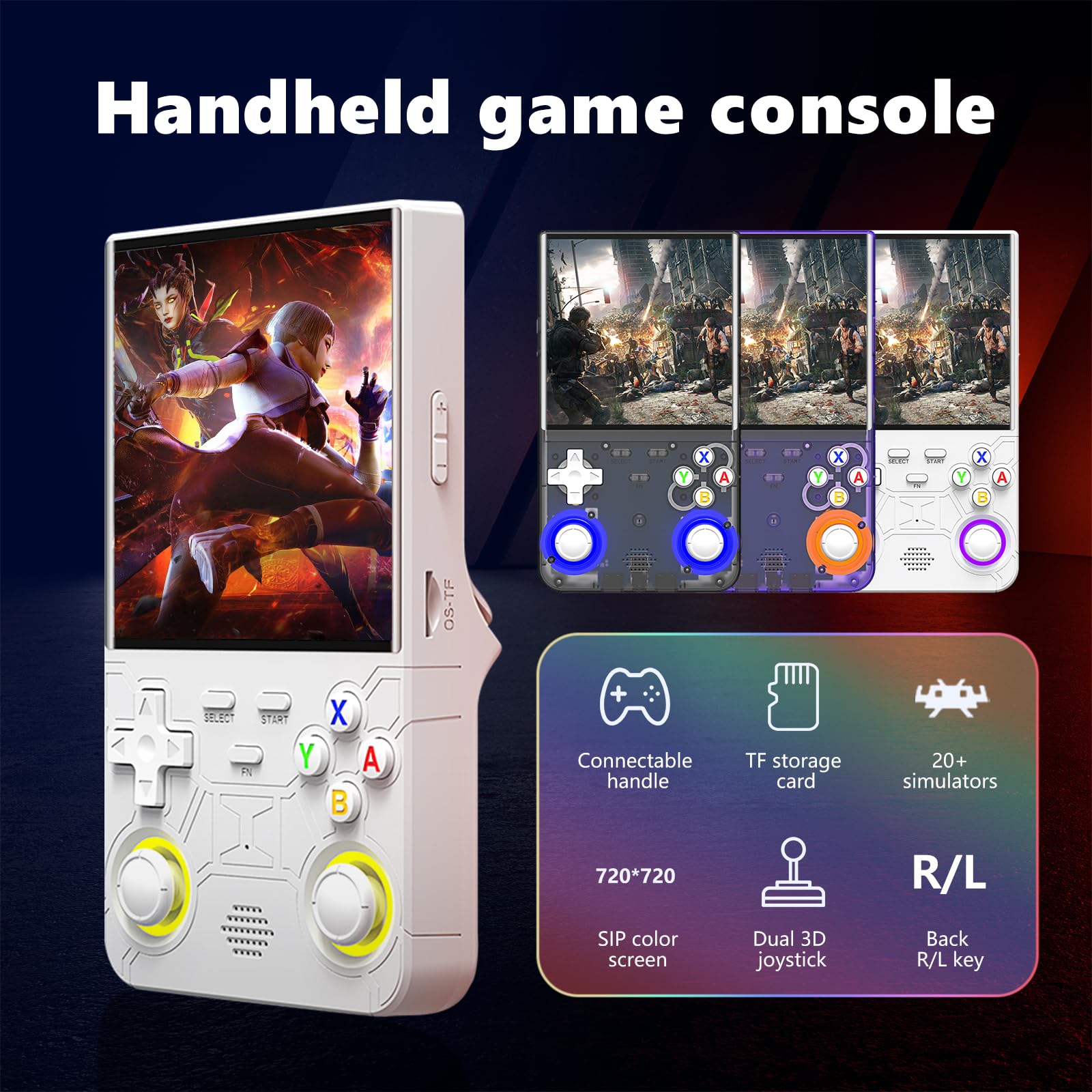 2025 New Upgrade R36ULTRA Retro Handheld Game Console with 64G Built-in 21000+ Classic Games,Portable Hand Held Open Source Linux System 4.0-in 4k HD IPS Screen Video Player (Black)