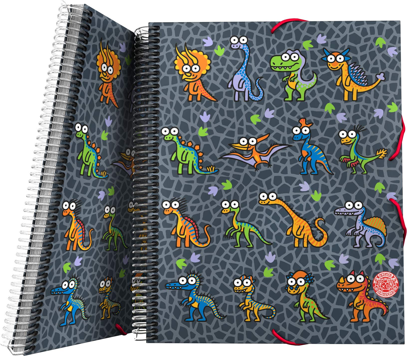 Grafoplás 39822152 Katuki Saguyaki Collection with Spiral, 30 Transparent Covers, Model Dino, A4