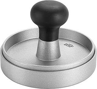 BSF Burgerpresse aus Aluminium inkl. 30 Antihaftpapieren, 11 x 11 x 8 cm, silber