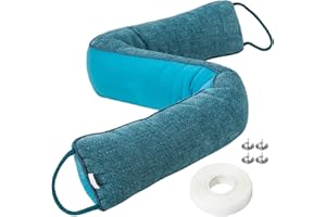 MAKRYEBI Weighted Door Draft Stopper Under Door Noise Blocker Front Door Insulation Door Draft Guard Weatherproof Strip Energy Efficient Door Accessory (Blue, 36inch)