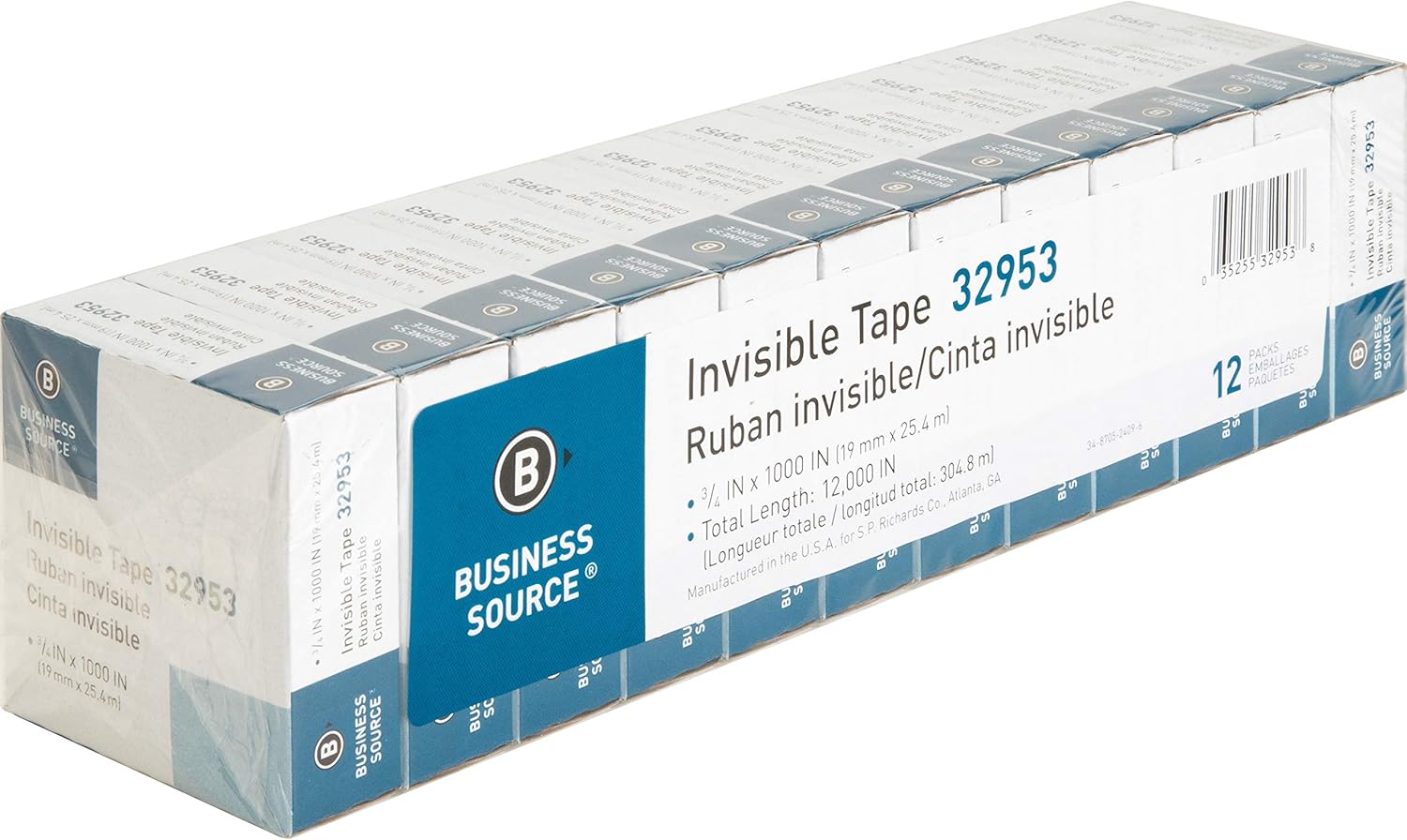 Business Source BSN32953 Premium Invisible Tape Value Pack, Clear (12 PACK) : Scotch Tape : Office Products