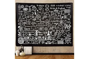 SANZUGH Classroom Tapestry for Science Lab Backdrop Decorations, Math Science Theme Table Cloth Tapestries Wall Hanging for Bedroom College Dorm Living Room School Decor 60X40", Education Poster Blanket