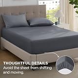 Bedsure Super King Fitted Sheet 40 cm Deep Pocket Dark Grey 180x200cm view 4
