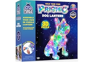 PURPLE LADYBUG Prismic 3D Puzzle Dog Lantern Kit - Light-Up Craft Activity, DIY Night Light Toy, STEM Art Project for Kids & Teens, USB-Powered Animal Decor