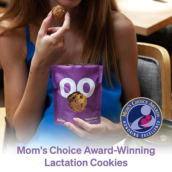 AWARD-WINNING LACTATION COOKIES FOR MILK SUPPLY INCREASE BY LOVENOOBS, LACTATION SNACKS HELP FOR BREASTFEEDING, ON-THE-GO MOM SUPPORT, BREASTFEEDING ESSENTIALS, RAISIN FLAVOR, 6X 3.5OZ