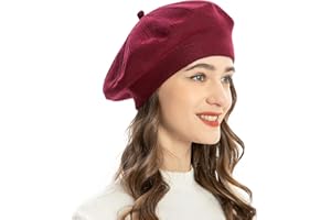 ZLYC French Beret hat, Reversible Solid Color Knit Warm Beret Cap for Womens Girls