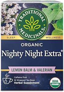 Traditional Medicinals Organic Nighty Night Extra, 16 Tea Bags | With Valerian Root for Relaxation