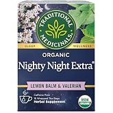 Traditional Medicinals Organic Nighty Night Extra, 16 Tea Bags | With Valerian Root for Relaxation