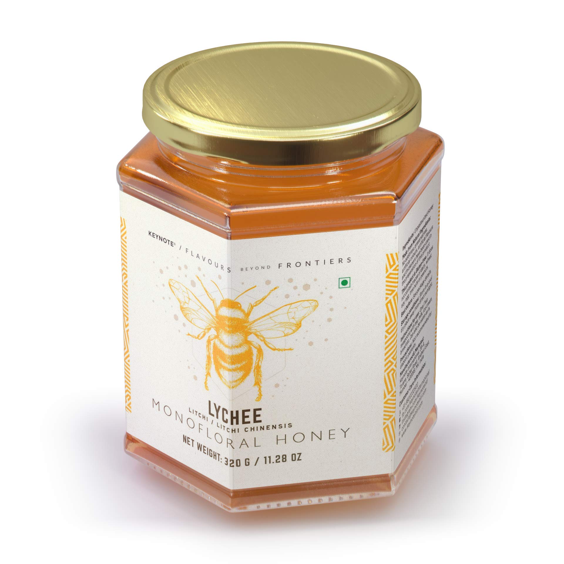 Keynote Lychee Honey | Raw Pure Unpasteurized Unprocessed Organic | Glass Jar 320 grams