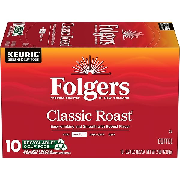 FOLGERS CLASSIC ROAST COFFEE, MEDIUM ROAST, KEURIG K-CUP...