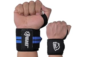 Beast Power Gear Wrist Wraps for Weightlifting 18” Premium Quality Wrist Support for Bodybuilding Heavy Duty Thumb Loop Powerlifting, Strength Training for Men and Women