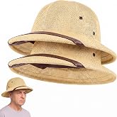 JaGely Pith Helmet Safari Hat Sturdy Adjustable Costume | Halloween Men Adult Costume Straw Hats Helmet Outfit for Hiking Gardening Zoo Outdoor Adventures Completing Jungle Explorer