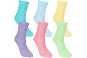 6 Pairs Fuzzy Socks Women Warm Plush Socks Soft Cozy Fluffy Slipper Socks Winter Thick Thermal Comfy Fleece Gift Socks